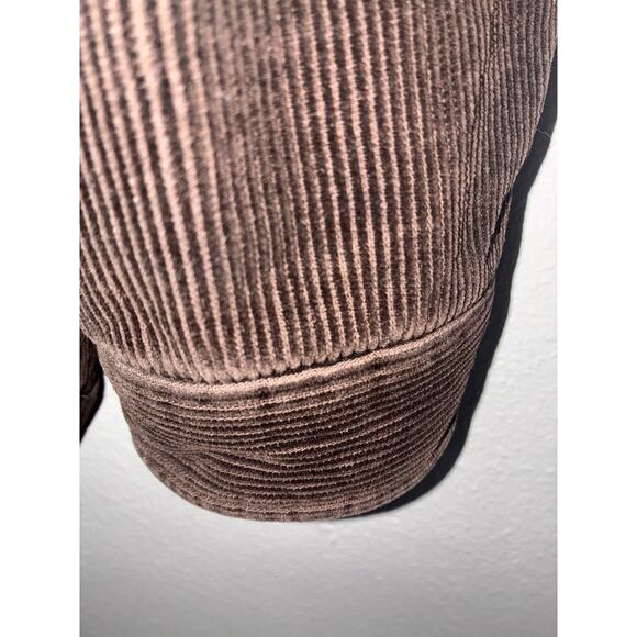 Gap Men's Corduroy Jacket L Chocolate Brown Sherpa Collar Y2K Button Up Pockets - Picture 4 of 11